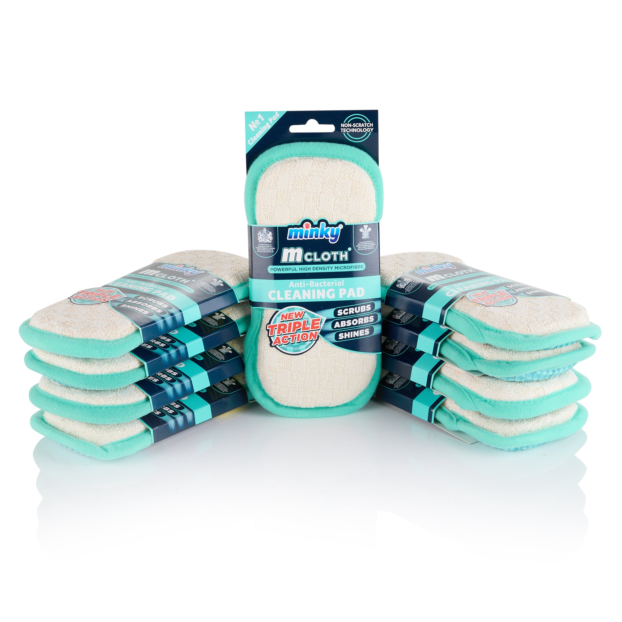 minky-mcloth-anti-bacterial-triple-action-cleaning-pad-microfibre-scrub-absorb-s image 3