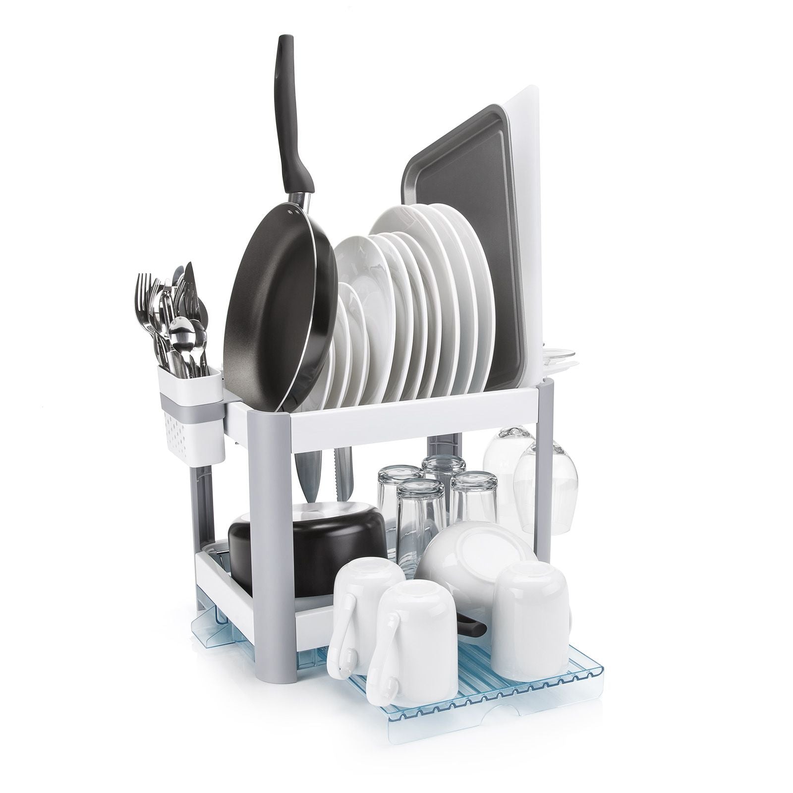 minky-two-tier-extending-dish-rack-stainless-steel-wine-glass-hanger-knife-block image 5