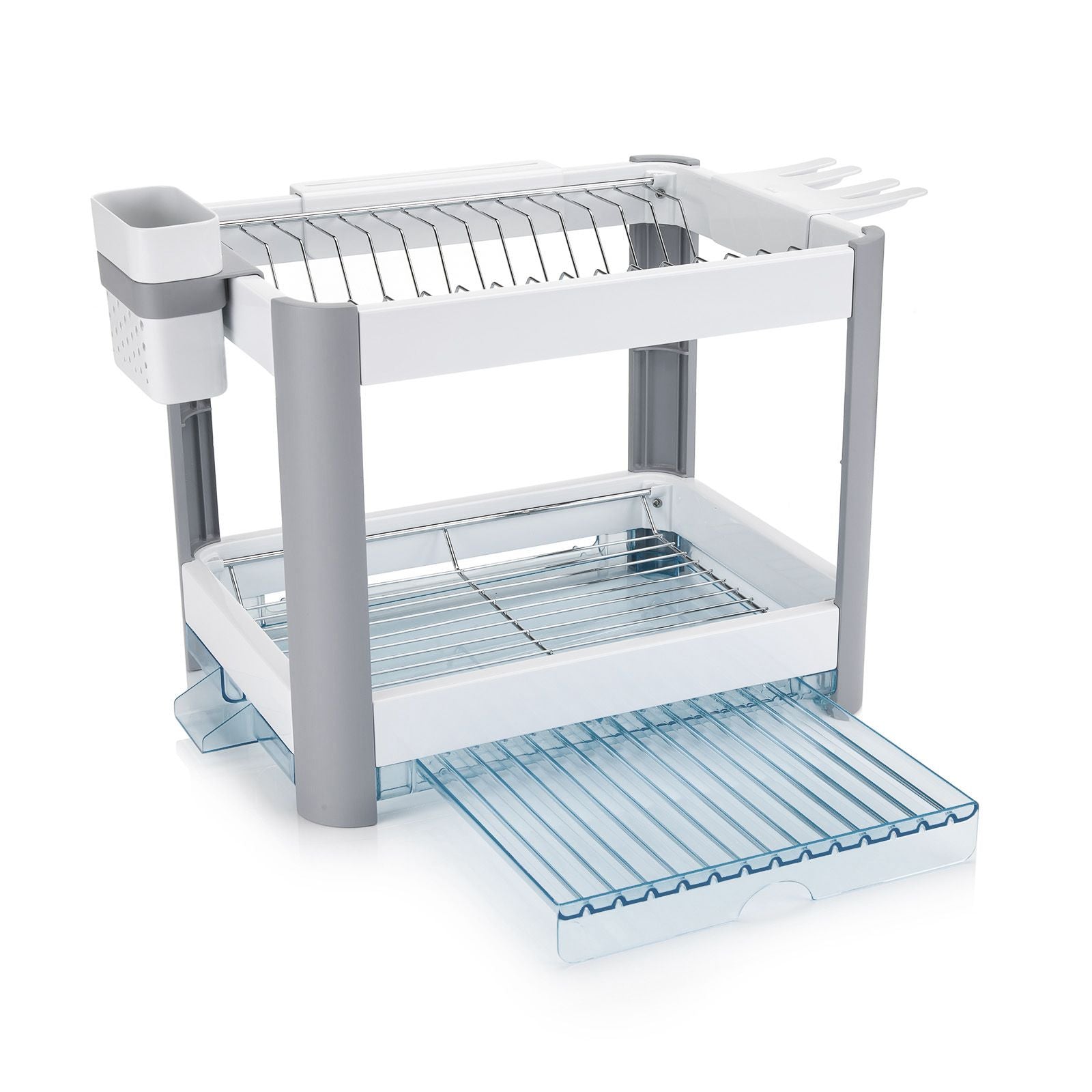 minky-two-tier-extending-dish-rack-stainless-steel-wine-glass-hanger-knife-block image 6