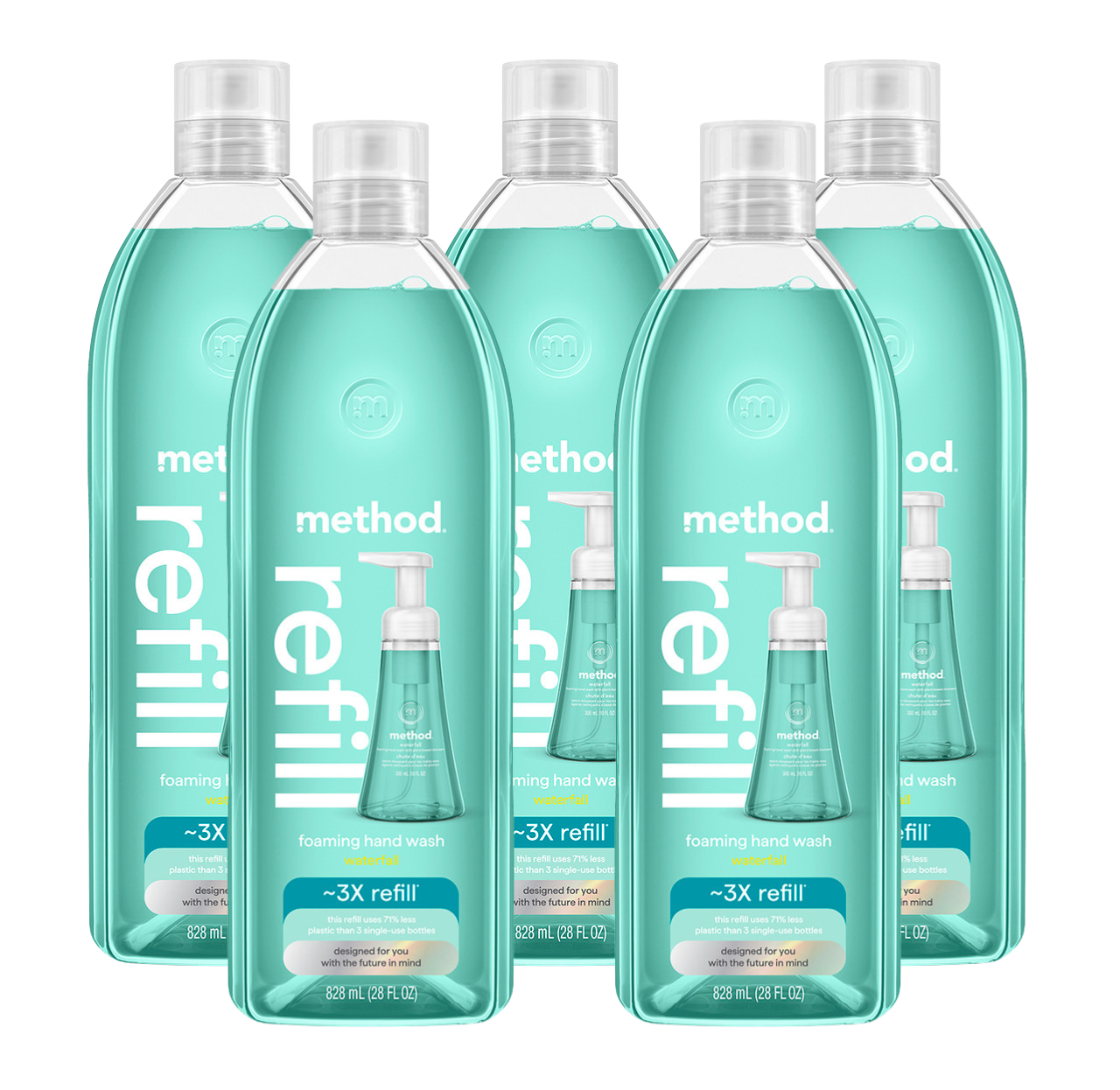 method-waterfall-foaming-hand-wash-refill-5-count-bundle-140-fl-oz image 1