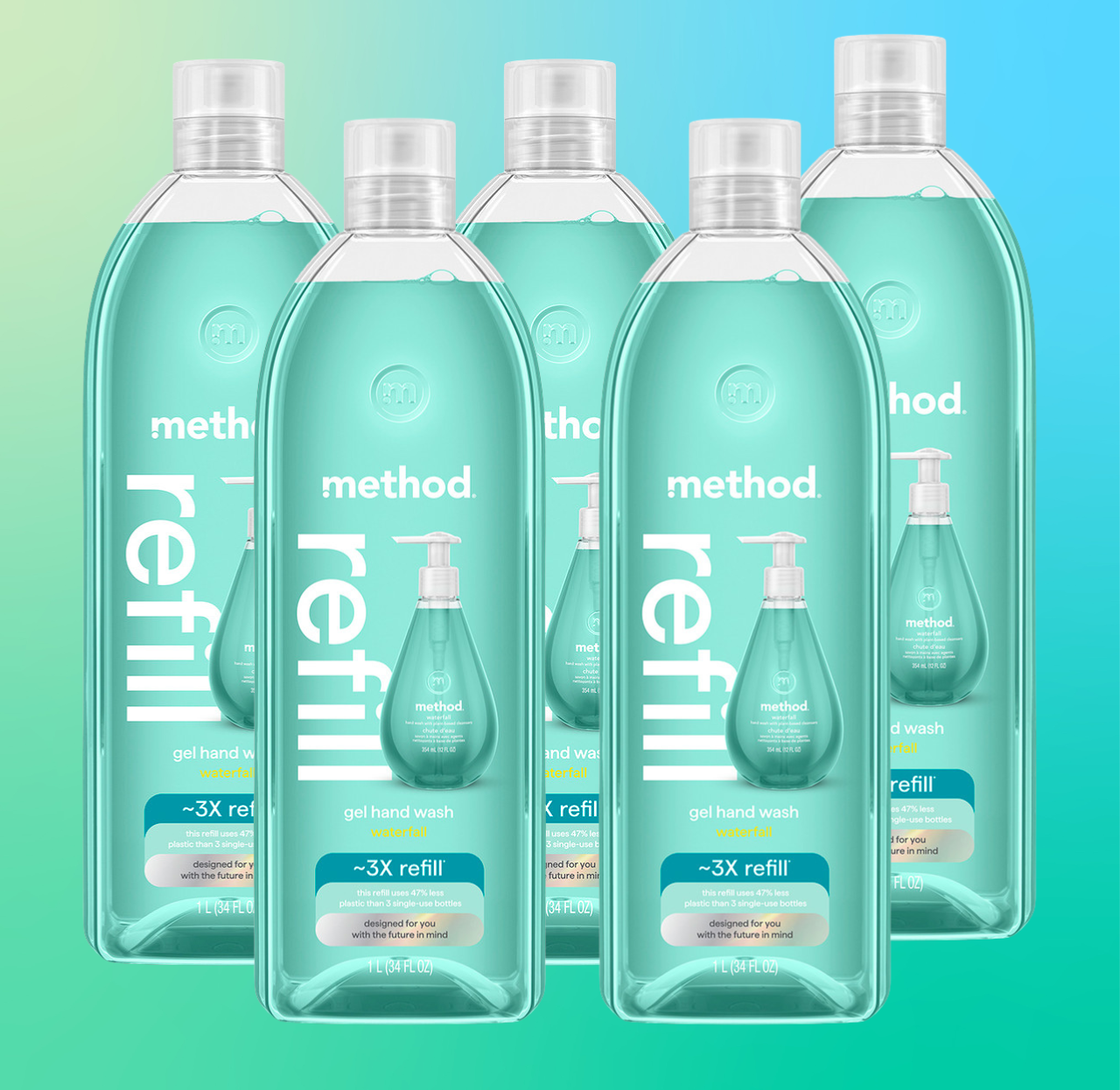 method-waterfall-gel-hand-wash-refill-5-count-bundle-5-x-34-oz image 2